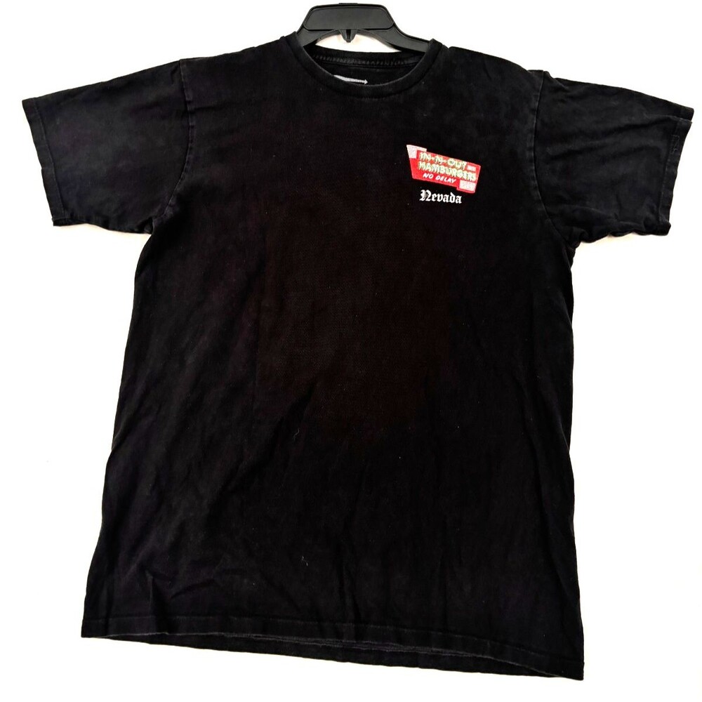 In-N-Out Burger x Pleasures Men’s Medium Black Graphic T-Shirt “No Delay” Neon